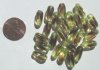 25 13mm Twisted Ovals - Light Yellow & Purple